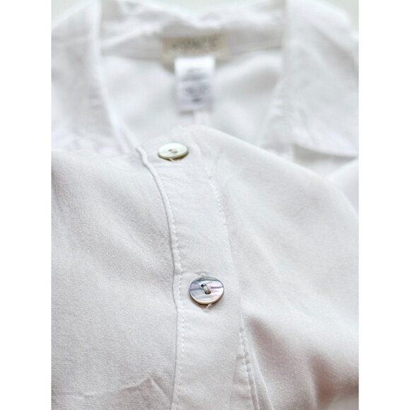 L*SPACE Pacifica White Rayon Button Up Shirt Dress Tunic Cover-Up, Size XS/S - Picture 12 of 14